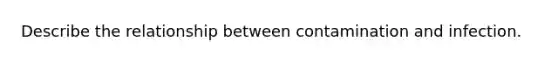 Describe the relationship between contamination and infection.