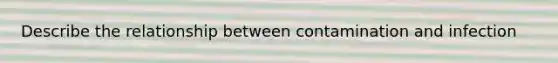 Describe the relationship between contamination and infection