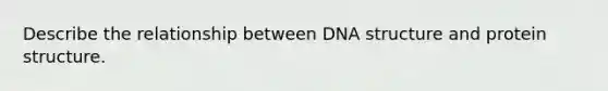 Describe the relationship between DNA structure and protein structure.