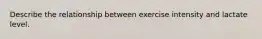 Describe the relationship between exercise intensity and lactate level.