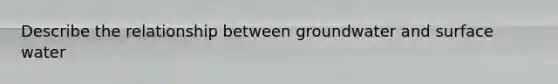 Describe the relationship between groundwater and surface water