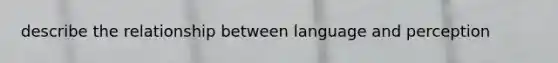 describe the relationship between language and perception