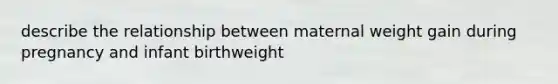 describe the relationship between maternal weight gain during pregnancy and infant birthweight