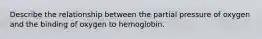 Describe the relationship between the partial pressure of oxygen and the binding of oxygen to hemoglobin.