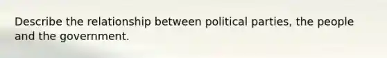 Describe the relationship between political parties, the people and the government.