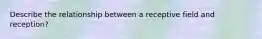 Describe the relationship between a receptive field and reception?