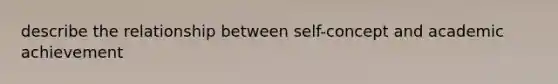 describe the relationship between self-concept and academic achievement