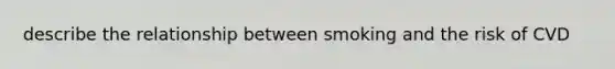 describe the relationship between smoking and the risk of CVD