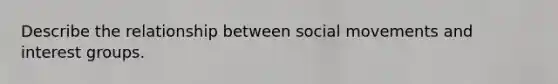 Describe the relationship between social movements and interest groups.