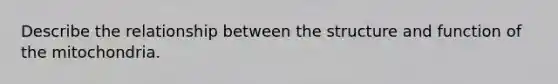 Describe the relationship between the structure and function of the mitochondria.