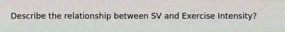 Describe the relationship between SV and Exercise Intensity?