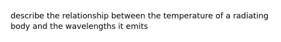 describe the relationship between the temperature of a radiating body and the wavelengths it emits