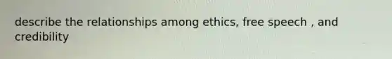 describe the relationships among ethics, free speech , and credibility