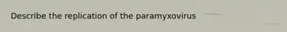 Describe the replication of the paramyxovirus