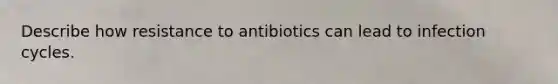 Describe how resistance to antibiotics can lead to infection cycles.