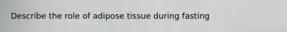 Describe the role of adipose tissue during fasting