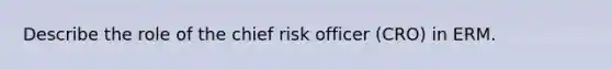 Describe the role of the chief risk officer (CRO) in ERM.