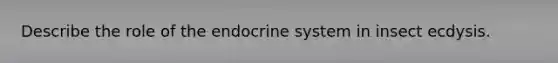 Describe the role of the endocrine system in insect ecdysis.