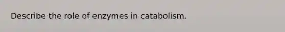 Describe the role of enzymes in catabolism.