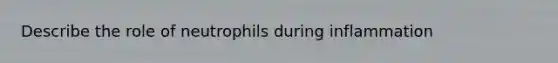 Describe the role of neutrophils during inflammation