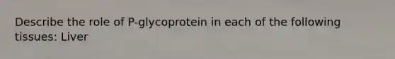 Describe the role of P-glycoprotein in each of the following tissues: Liver