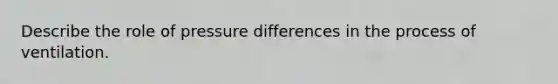 Describe the role of pressure differences in the process of ventilation.