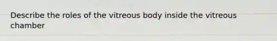 Describe the roles of the vitreous body inside the vitreous chamber