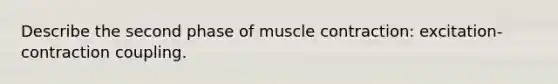 Describe the second phase of muscle contraction: excitation-contraction coupling.