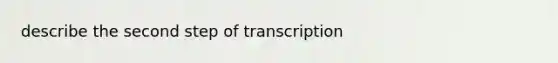 describe the second step of transcription