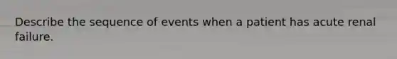 Describe the sequence of events when a patient has acute renal failure.