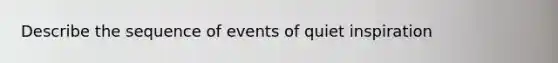 Describe the sequence of events of quiet inspiration