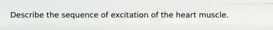 Describe the sequence of excitation of the heart muscle.