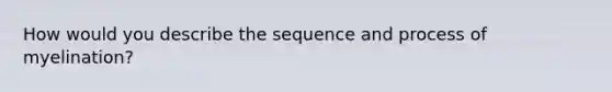 How would you describe the sequence and process of myelination?