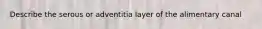 Describe the serous or adventitia layer of the alimentary canal