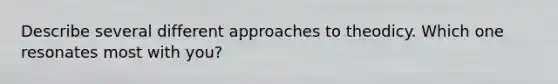 Describe several different approaches to theodicy. Which one resonates most with you?