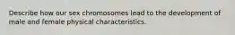 Describe how our sex chromosomes lead to the development of male and female physical characteristics.