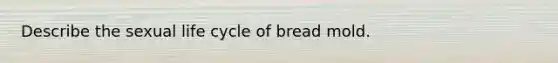 Describe the sexual life cycle of bread mold.