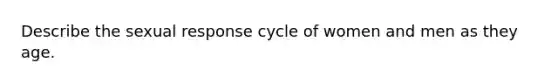 Describe the sexual response cycle of women and men as they age.