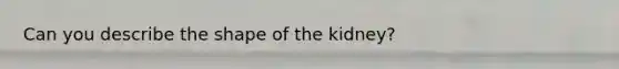 Can you describe the shape of the kidney?