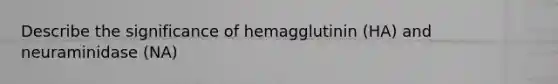 Describe the significance of hemagglutinin (HA) and neuraminidase (NA)