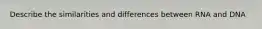 Describe the similarities and differences between RNA and DNA