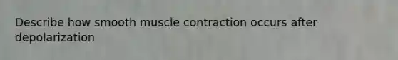 Describe how smooth muscle contraction occurs after depolarization