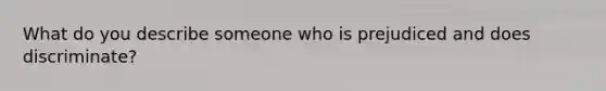 What do you describe someone who is prejudiced and does discriminate?