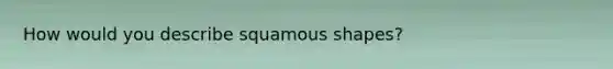 How would you describe squamous shapes?