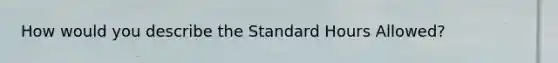 How would you describe the Standard Hours​ Allowed?