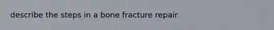 describe the steps in a bone fracture repair