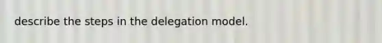 describe the steps in the delegation model.