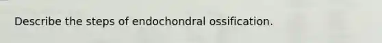 Describe the steps of endochondral ossification.