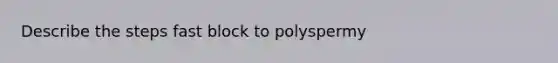 Describe the steps fast block to polyspermy