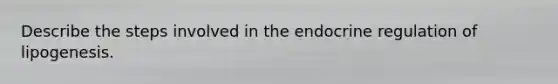 Describe the steps involved in the endocrine regulation of lipogenesis.